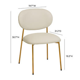 McKenzie Cream Performance Vegan Leather Stackable Dining Chair - Set of 2