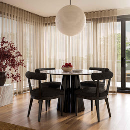 Palla Black Boucle Dining Chair - UK