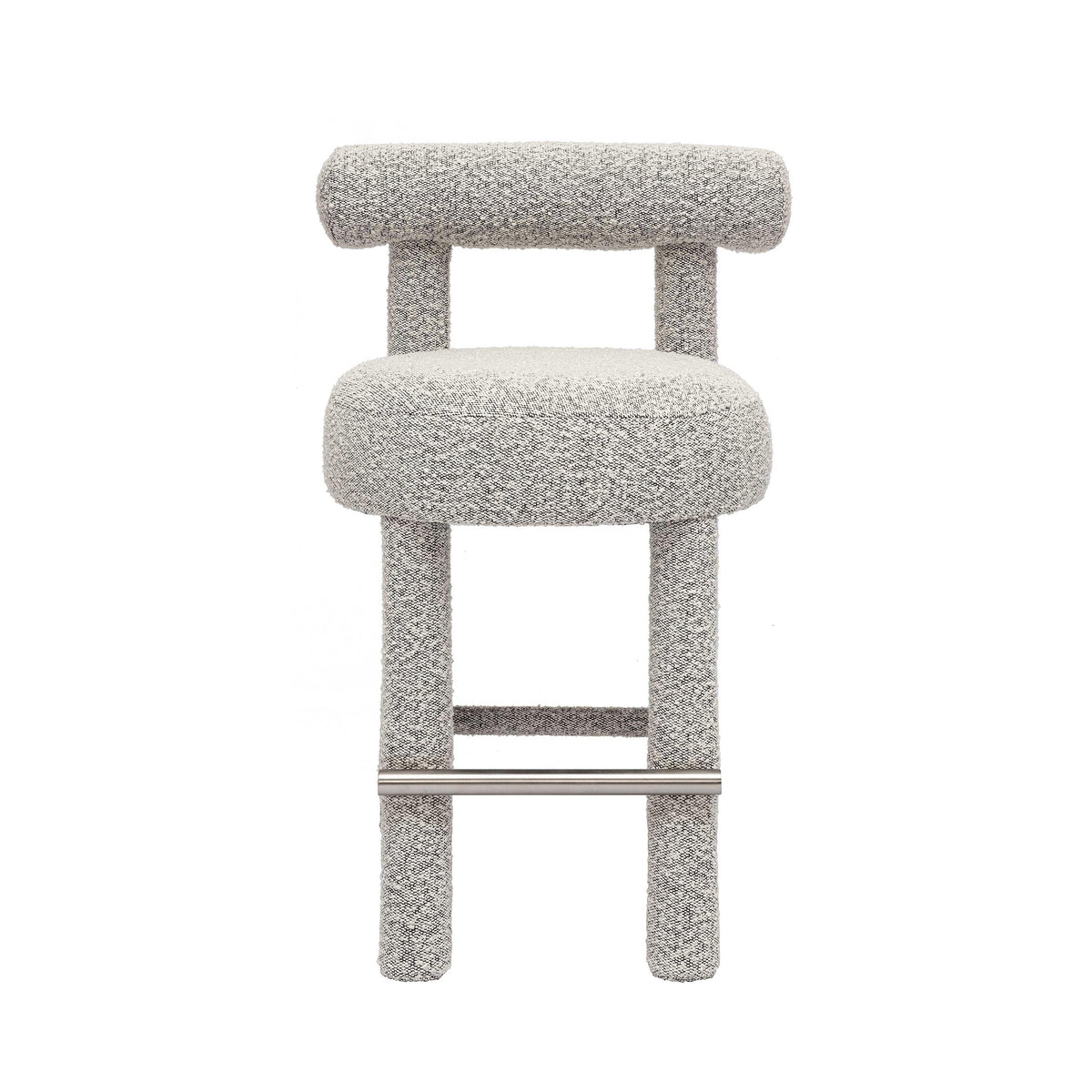 Carmel Black & White Performance Boucle Counter Stool