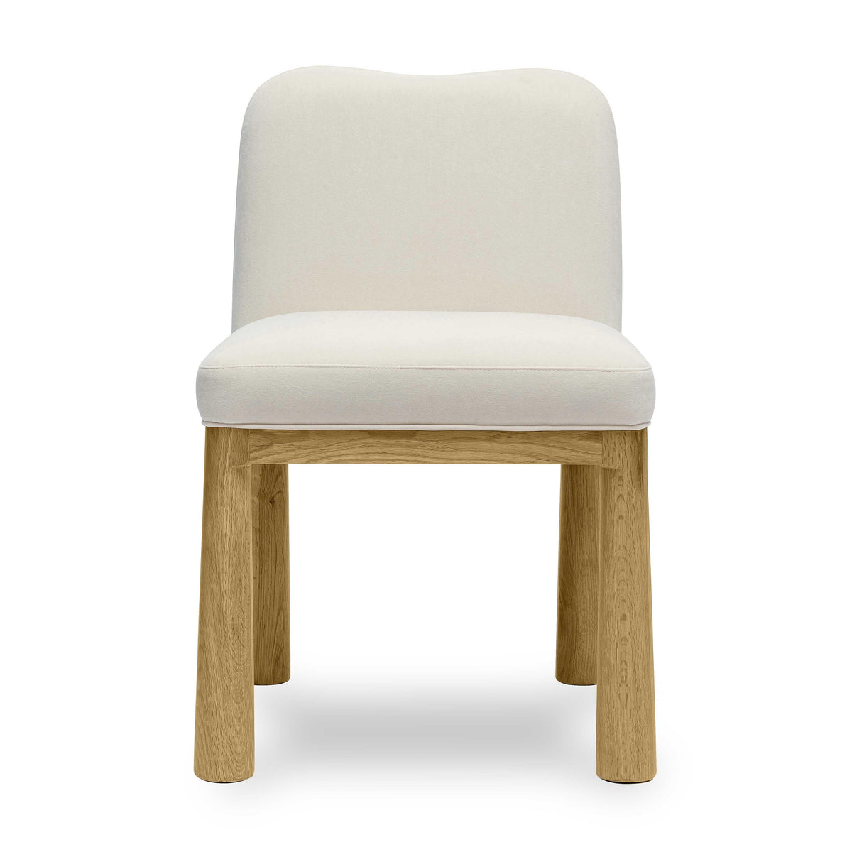 Tiara Cream Performance Velvet Oak Dining Chair