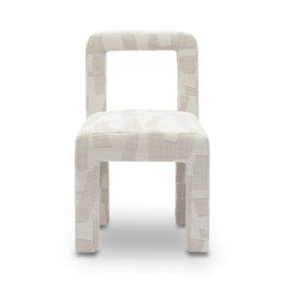 Hazel Cream Patterned Jacquard Dining Chair