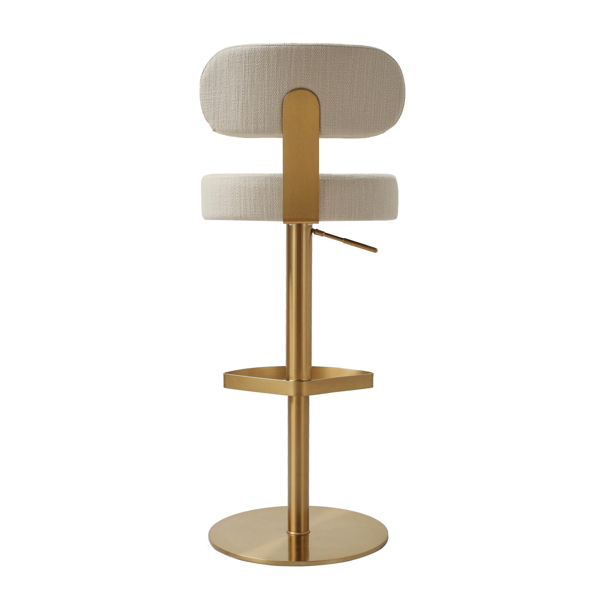 Primrose Cream Textured Performance Fabric Adjustable Stool