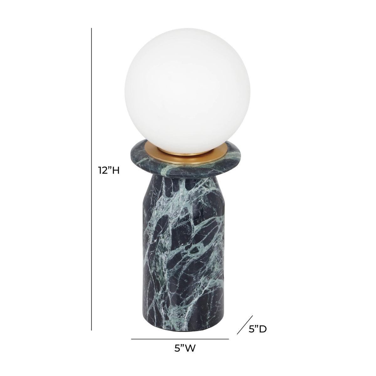 Globe Malachite Green Marble Lamp