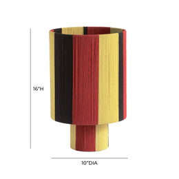 Guinevere Red and Yellow Striped Cotton Table Lamp