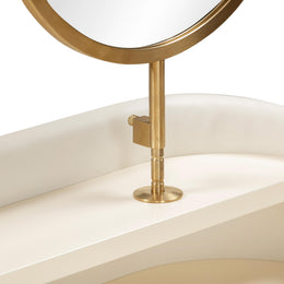 Penelope Cream Vegan Leather Wrapped Vanity Desk - UK