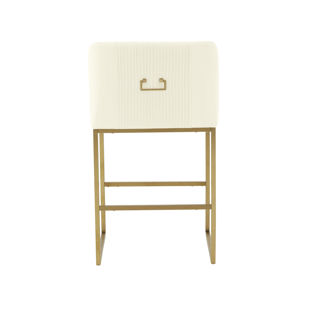 Lisa Cream Pleated Velvet Counter Stool