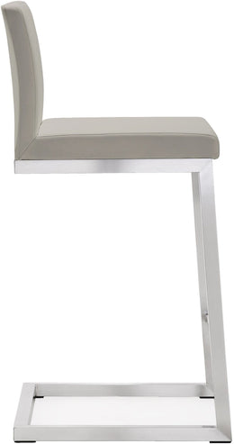 Parma Light Grey Stainless Steel Counter Stool - Set of 2 - UK