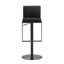 Amalfi Black Performance Vegan Leather on Black Stool