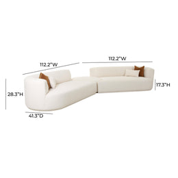 Fickle Cream Boucle 3-Piece Modular Sectional