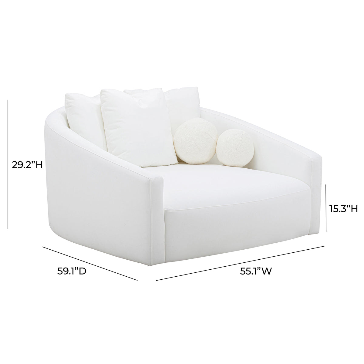 Hanim Cream Performance Fabric Daybed