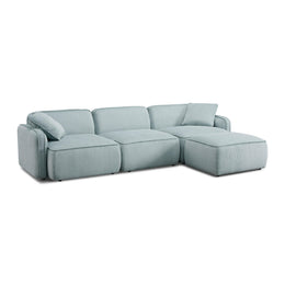 Travie Sea Foam Performance Corduroy Velvet 4-Piece Modular Sectional