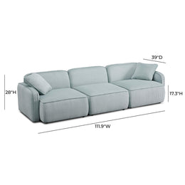 Travie Sea Foam Performance Corduroy Velvet Modular Sofa