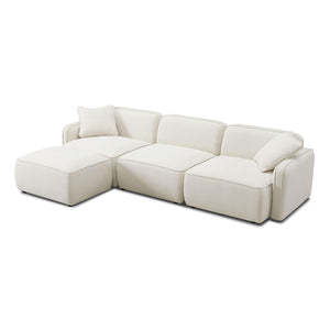 Travie Sand Upcycled Linen 4-Piece Modular Sectional