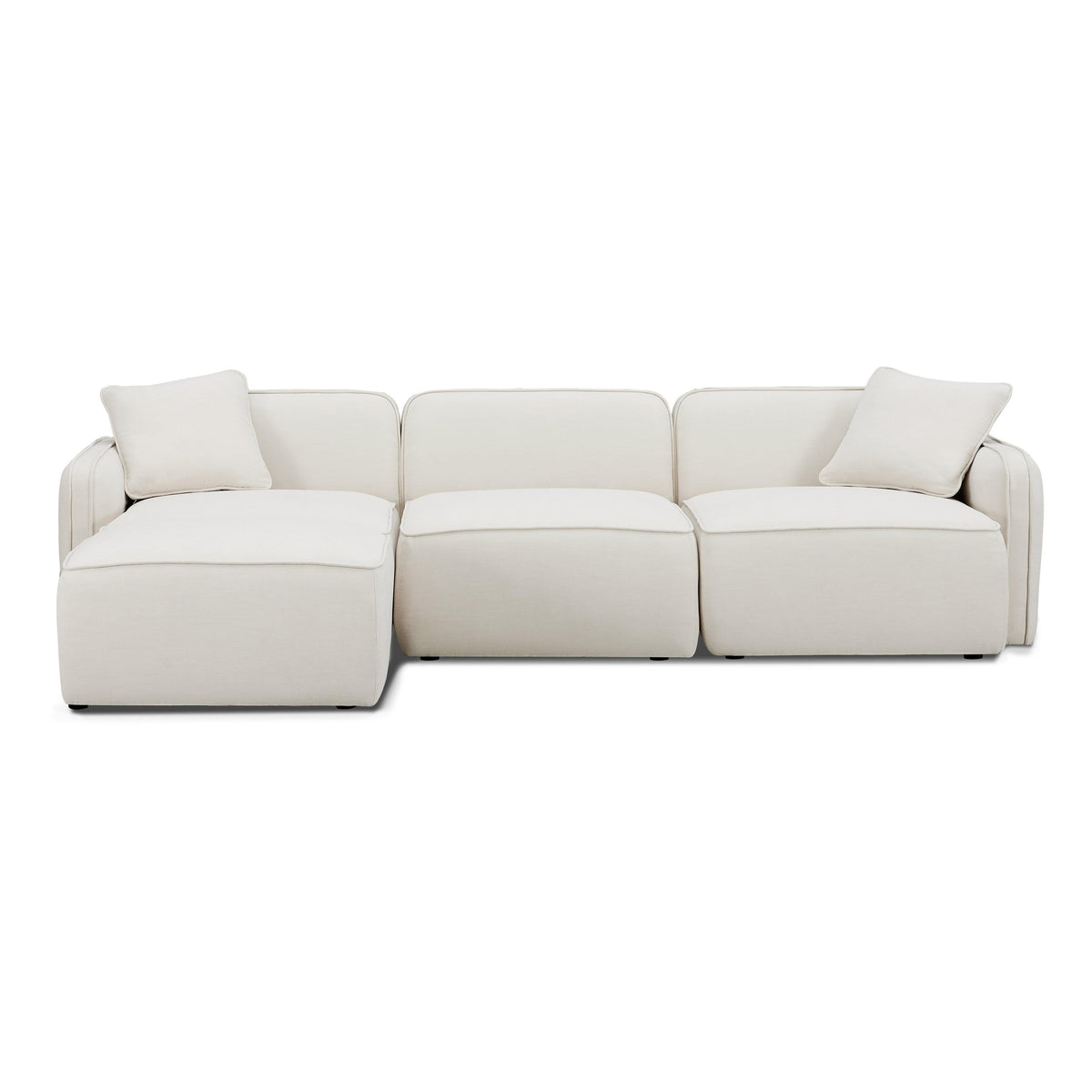 Travie Sand Upcycled Linen 4-Piece Modular Sectional