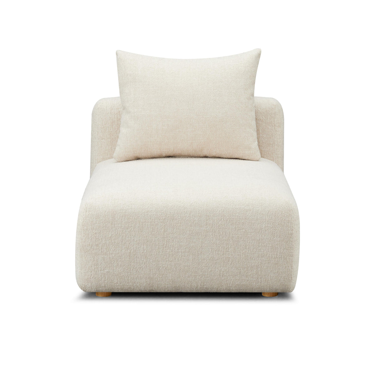 Hangover Cream Heavy Textured Fabric Modular Armless Chair