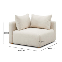Hangover Cream Heavy Textured Fabric Modular Corner Chair