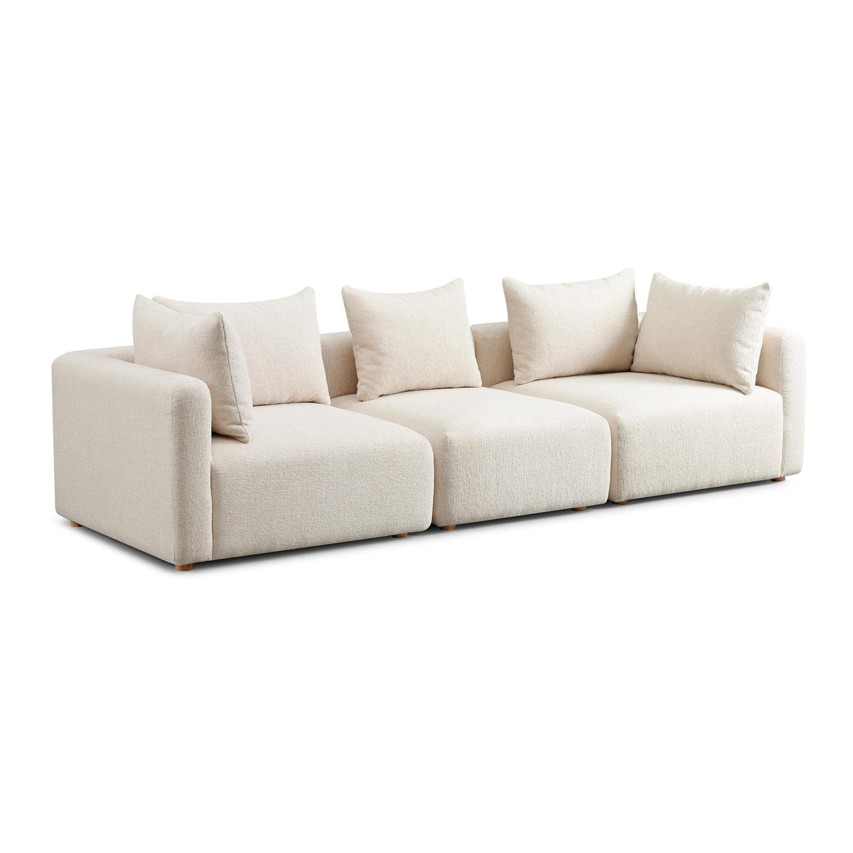 Hangover Cream Heavy Textured Fabric Sofa