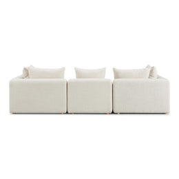 Hangover Cream Heavy Textured Fabric Sofa