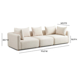 Hangover Cream Heavy Textured Fabric Sofa