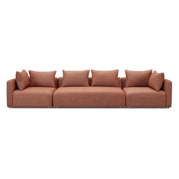 Hangover Sedona Red Textured Fabric 145" Long Sofa