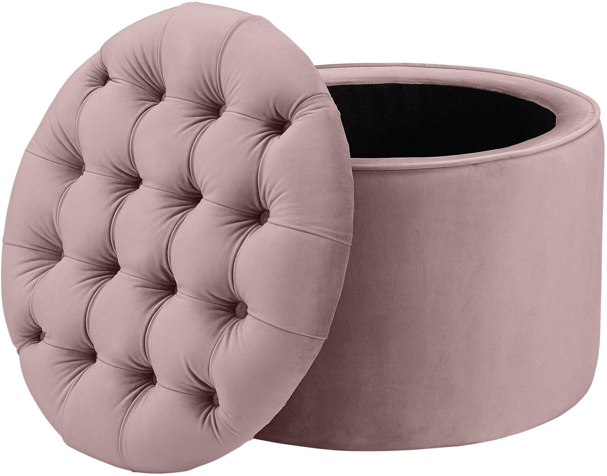 Queen Mauve Velvet Storage Ottoman