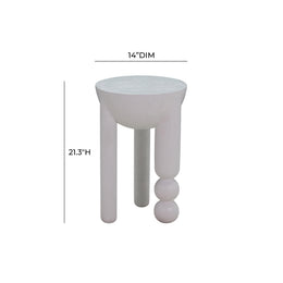 Morse White Wooden Accent Table