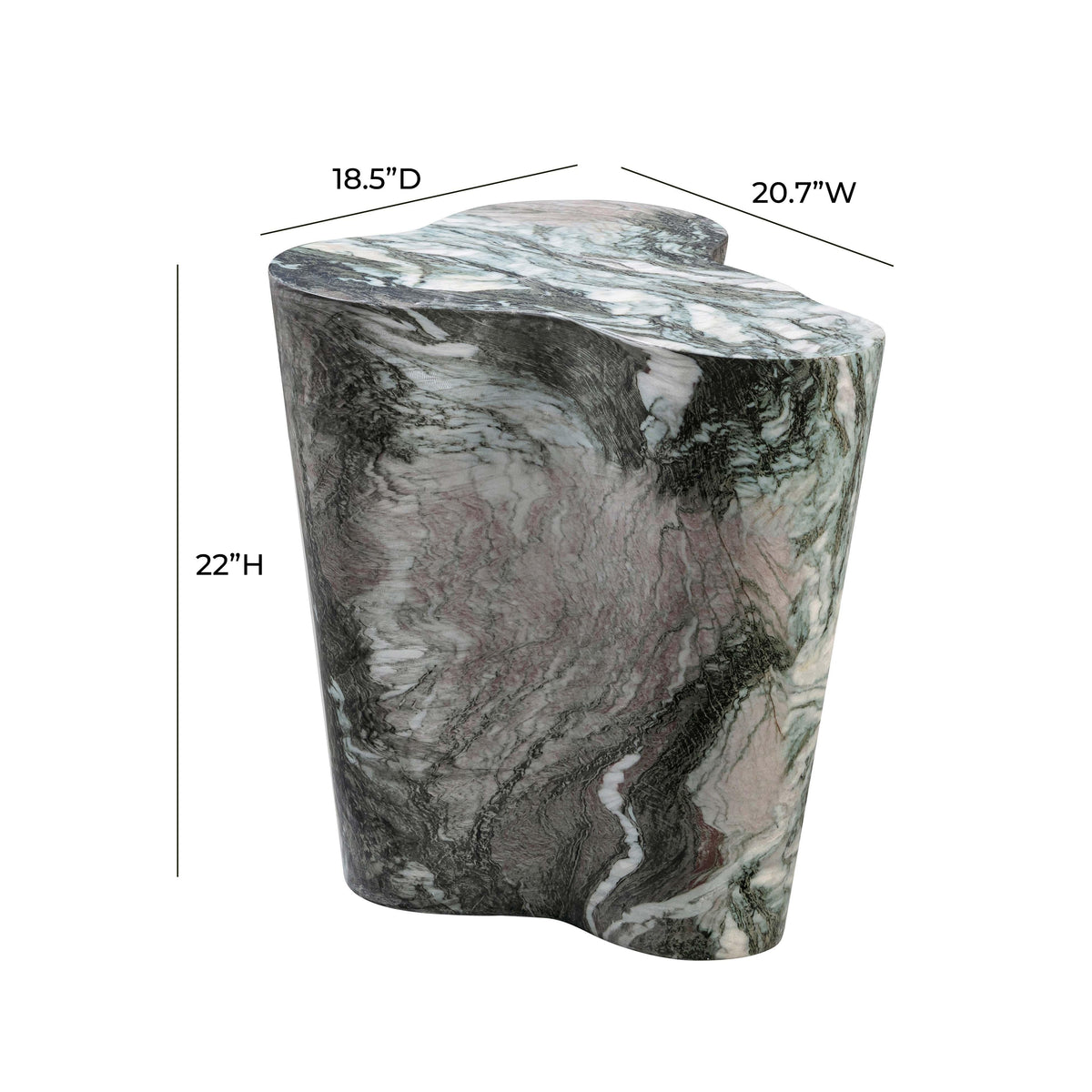 Slab Grey/Blush Faux Marble Tall Side Table