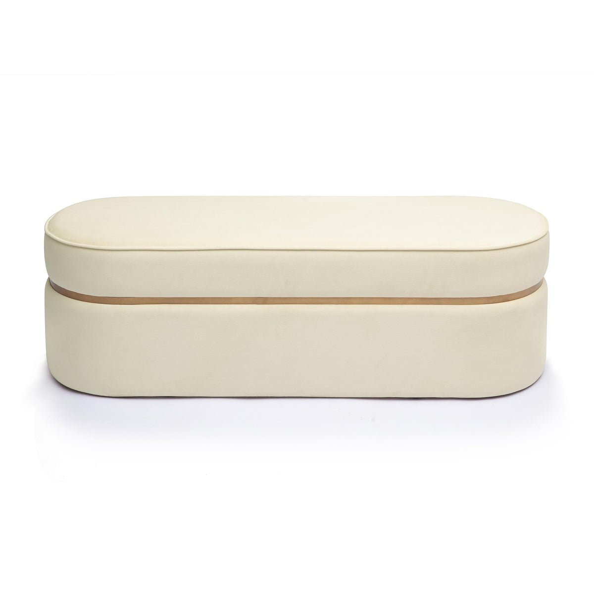Pomp Cream Velvet Bench