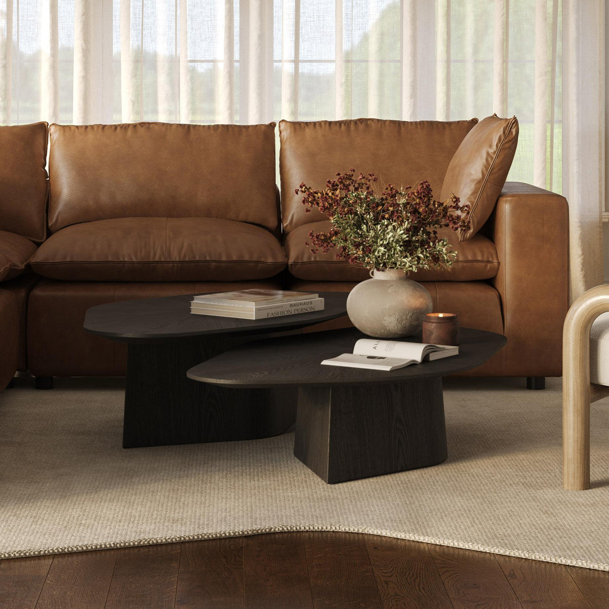 Roche Black Ash Geometric Coffee Table