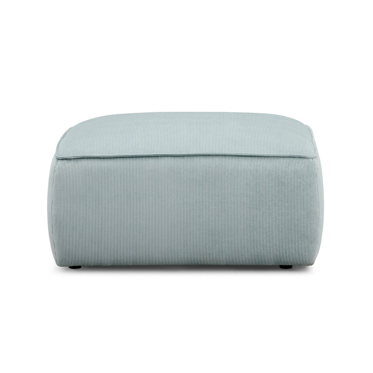 Travie Sea Foam Performance Corduroy Velvet Ottoman