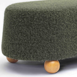 Jaine Forest Green Loose Mohair Large Ottoman