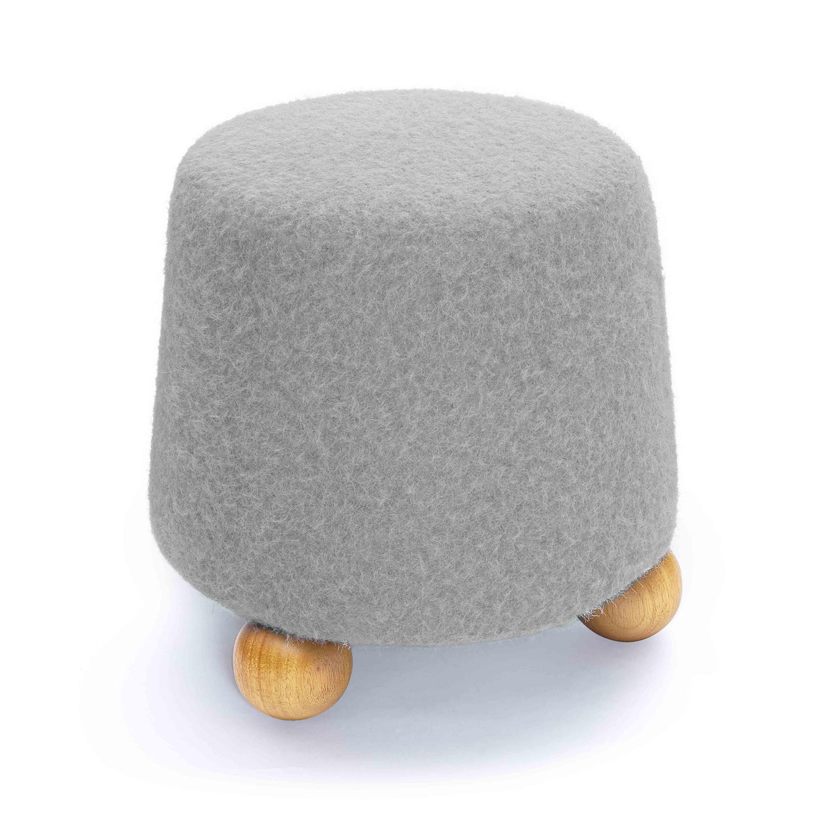 Jaine Stone Grey Loose Mohair Ottoman