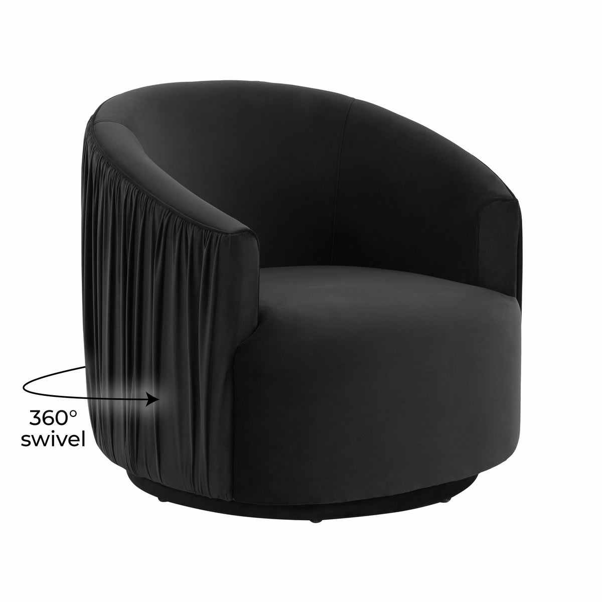 London Black Pleated Swivel Chair - UK