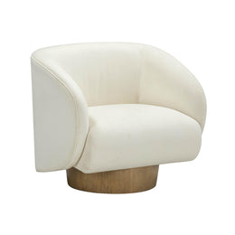 Presley Cream Velvet Swivel Accent Chair