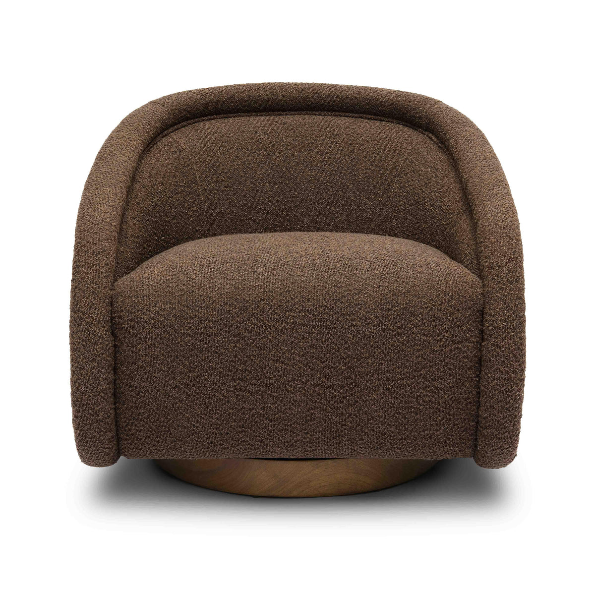 Rory Chocolate Brown Boucle Swivel Chair