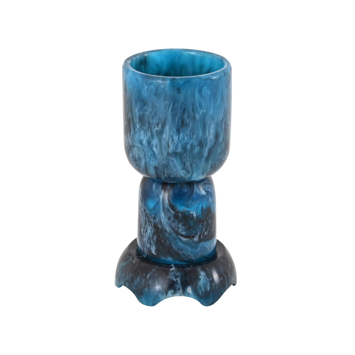 Platform Blue Swirl Resin Kiddush Cup