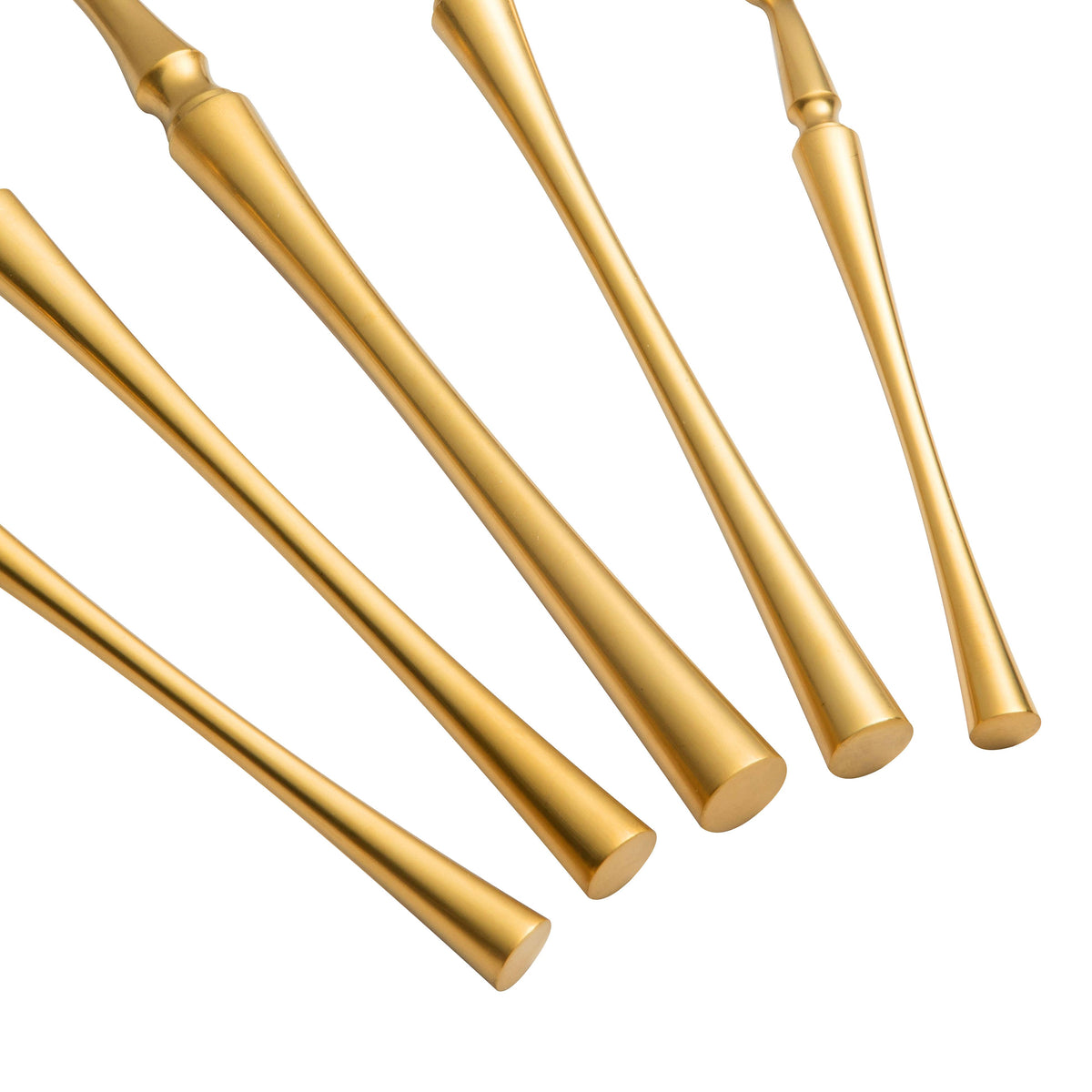 Millie Brushed Gold Stainless Steel Flatware - Set of 5 Pieces - Service for 1