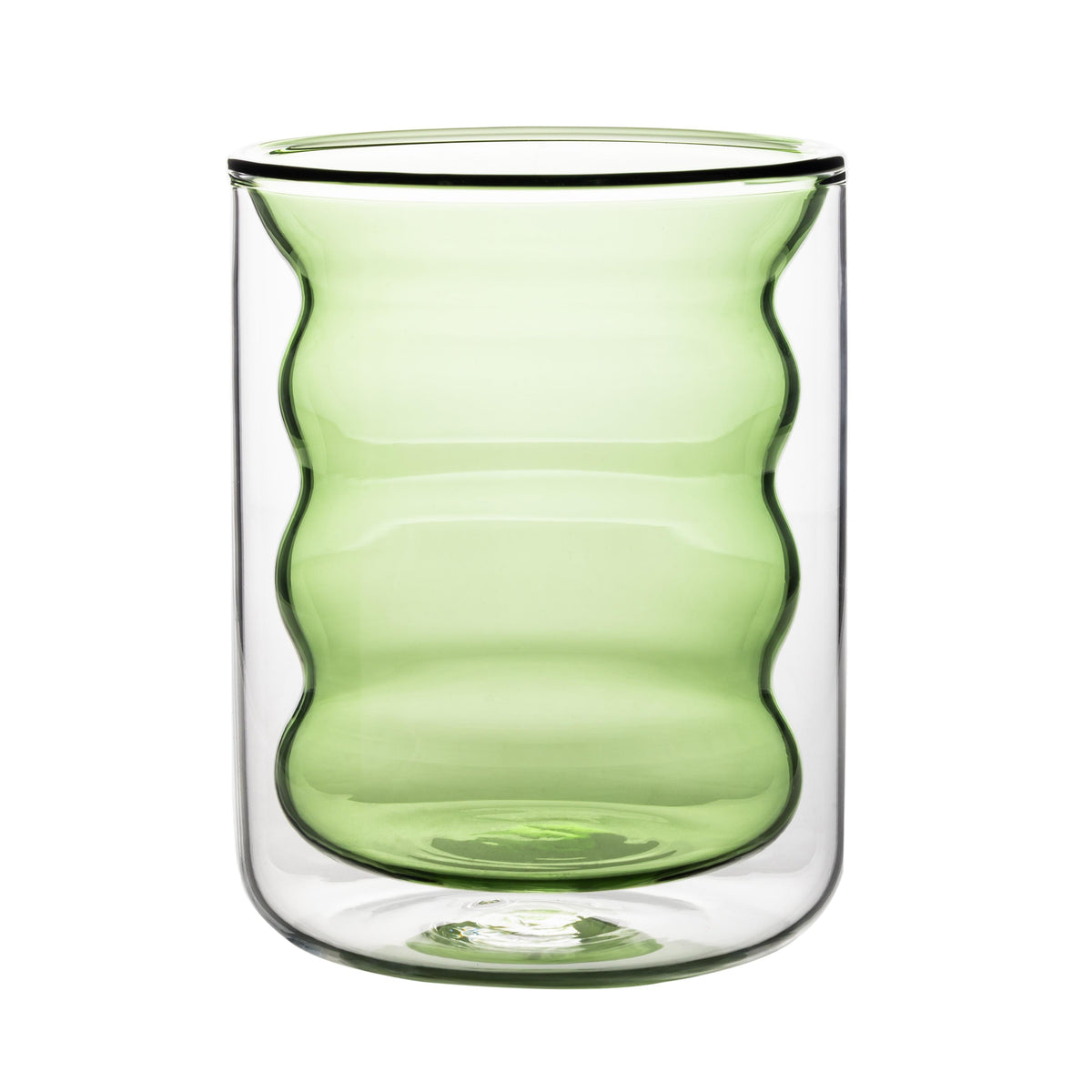 Waves Green Water Glass - Set of 4