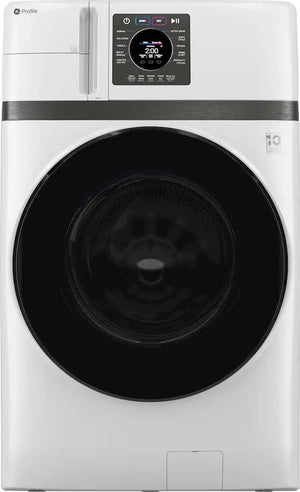 GE Profile - UltraFast 4.6 Cu. Ft. High-Efficiency Smart Front Load Washer and Electric Dryer Combo with Steam and Ventless Heat Pump - White