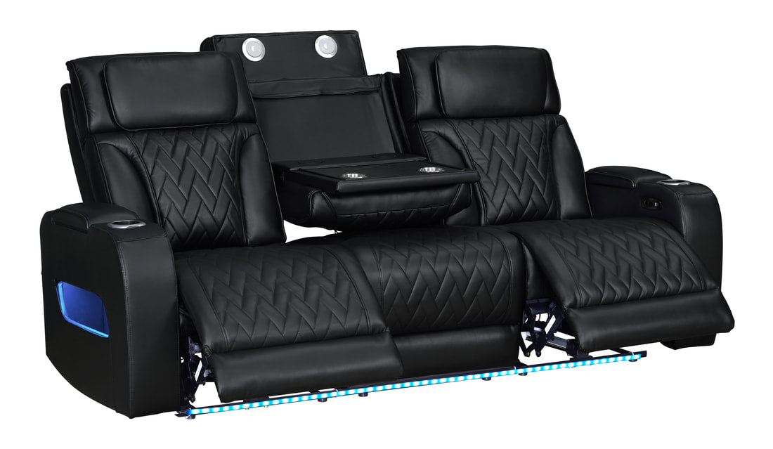 DUBAI 3PC Black Power Reclining Set β FREE Rug or TV Included!