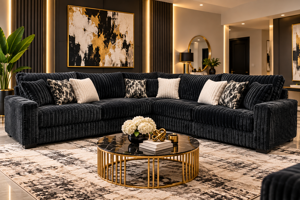 9600 Charcoal - Oversized Sectional