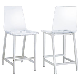 Juelia Clear Acrylic Bar Chair Chrome (Set of 2)