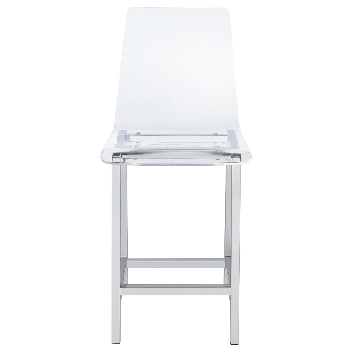 Juelia Clear Acrylic Bar Chair Chrome (Set of 2)
