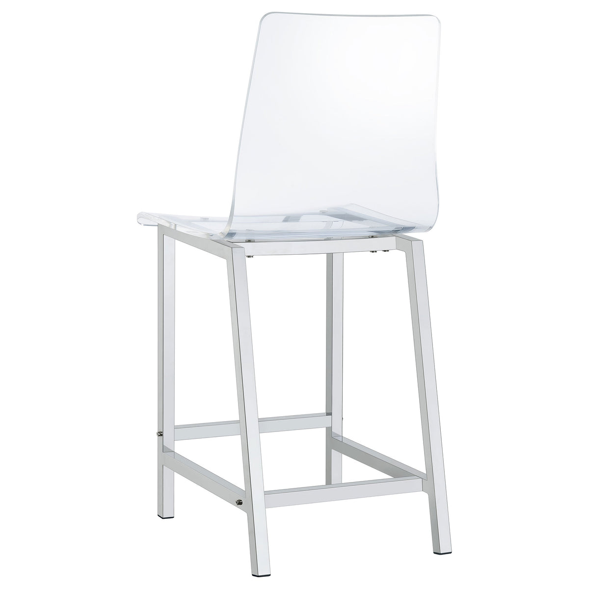 Juelia Clear Acrylic Bar Chair Chrome (Set of 2)