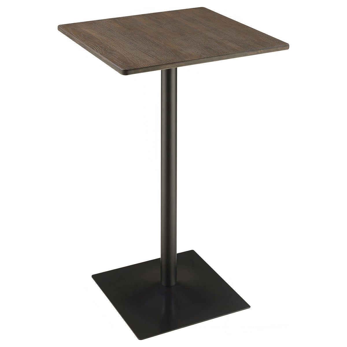 Cavalier  Square Bar Table Set Dark Elm and Black