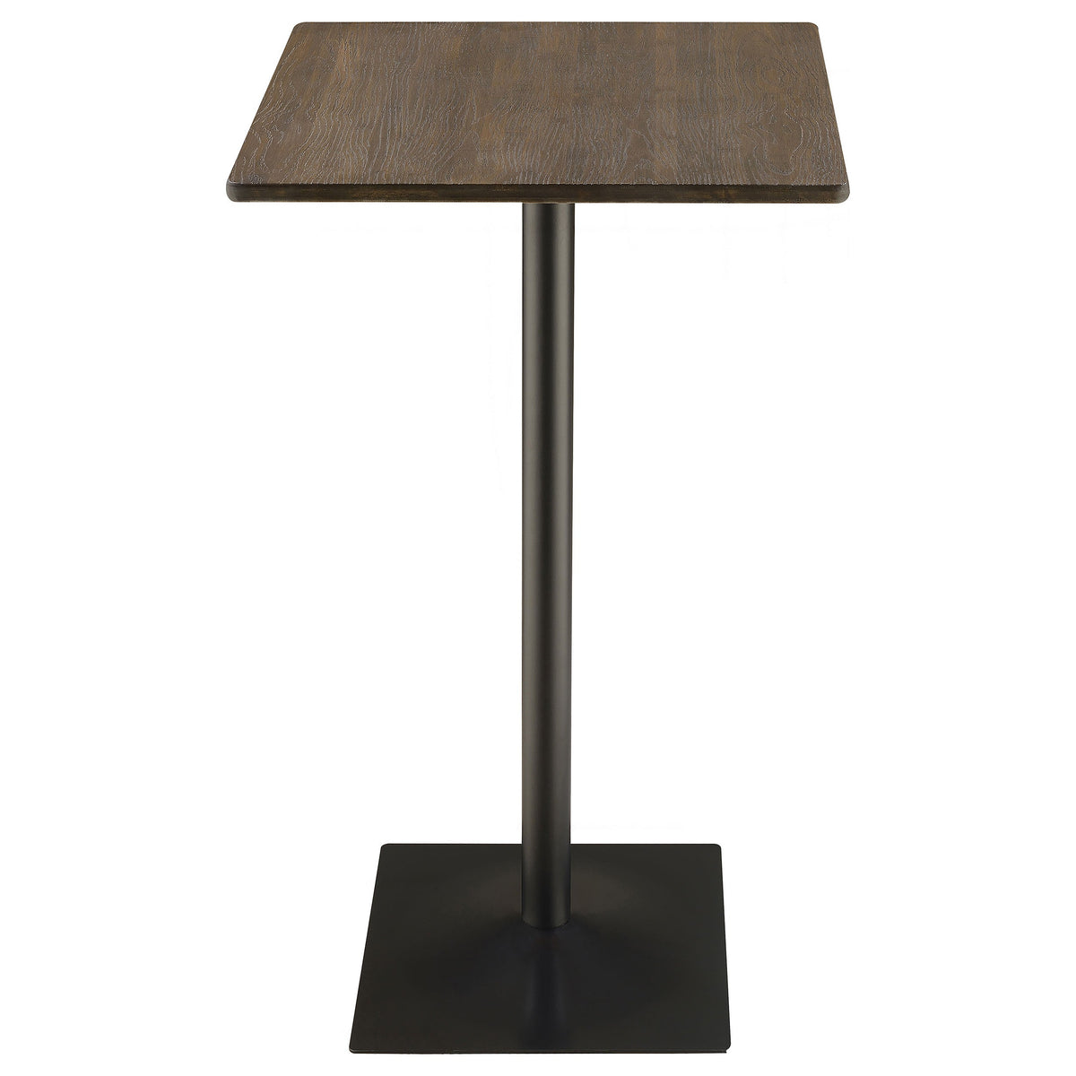 Cavalier  Square Bar Table Set Dark Elm and Black