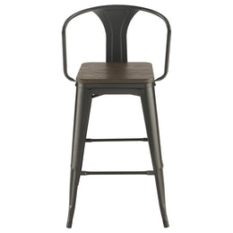 Cavalier  Square Bar Table Set Dark Elm and Black