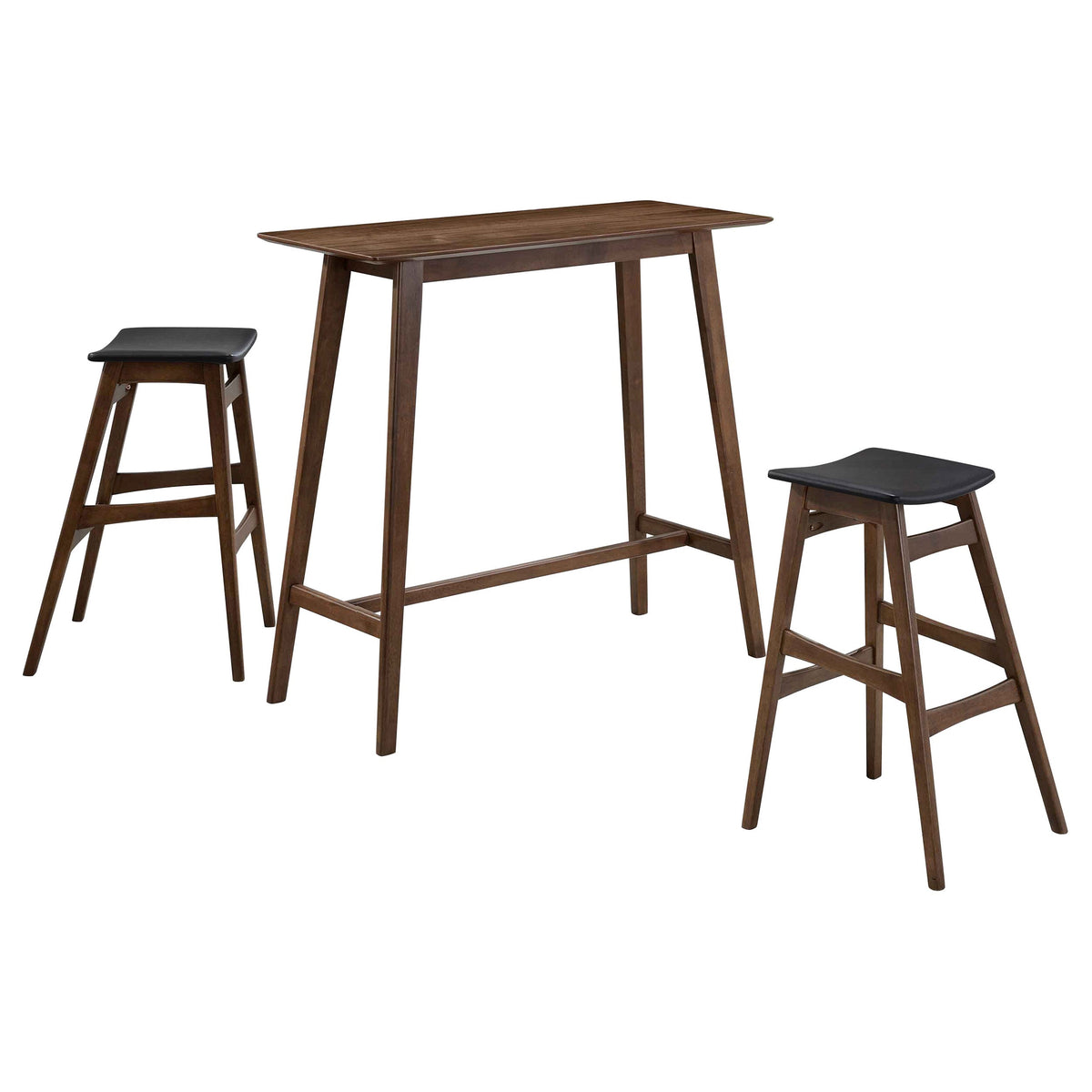 Finnick  Rectangular Pub Height Bar Table Set Walnut