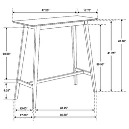 Finnick  Rectangular Pub Height Bar Table Set Walnut