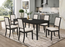 Louise  Rectangular Extension Leaf Dining Set Black